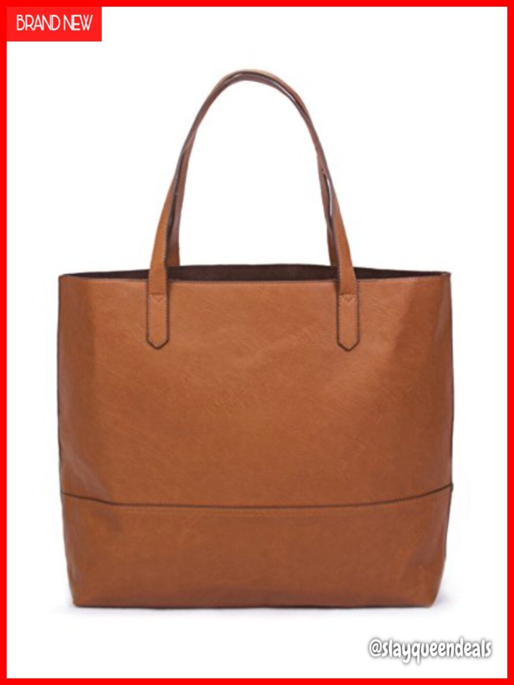 XL Vegan Leather Slouchy Tote Shoulder Bag - Women's